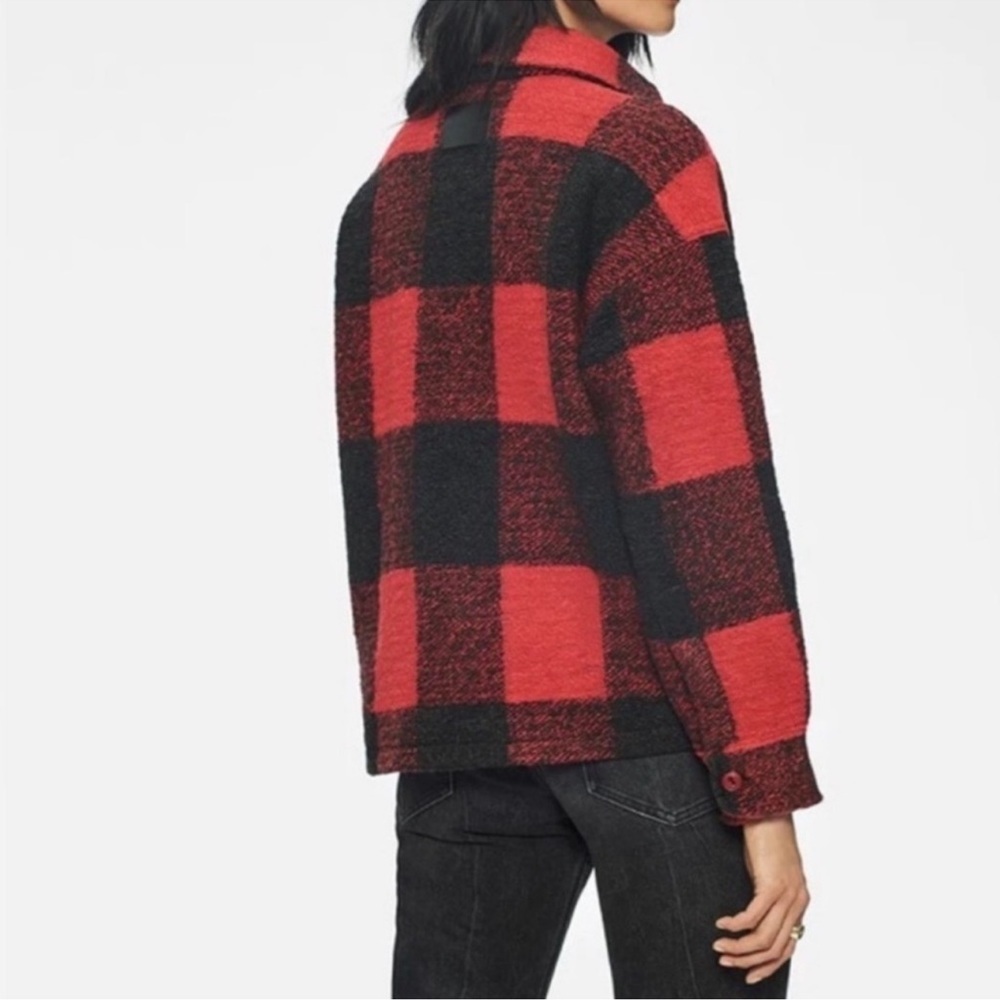 Anine Bing Bobbi Wool Shacket Jacket Buffalo Plaid Red NEW - Picture 3 of 11